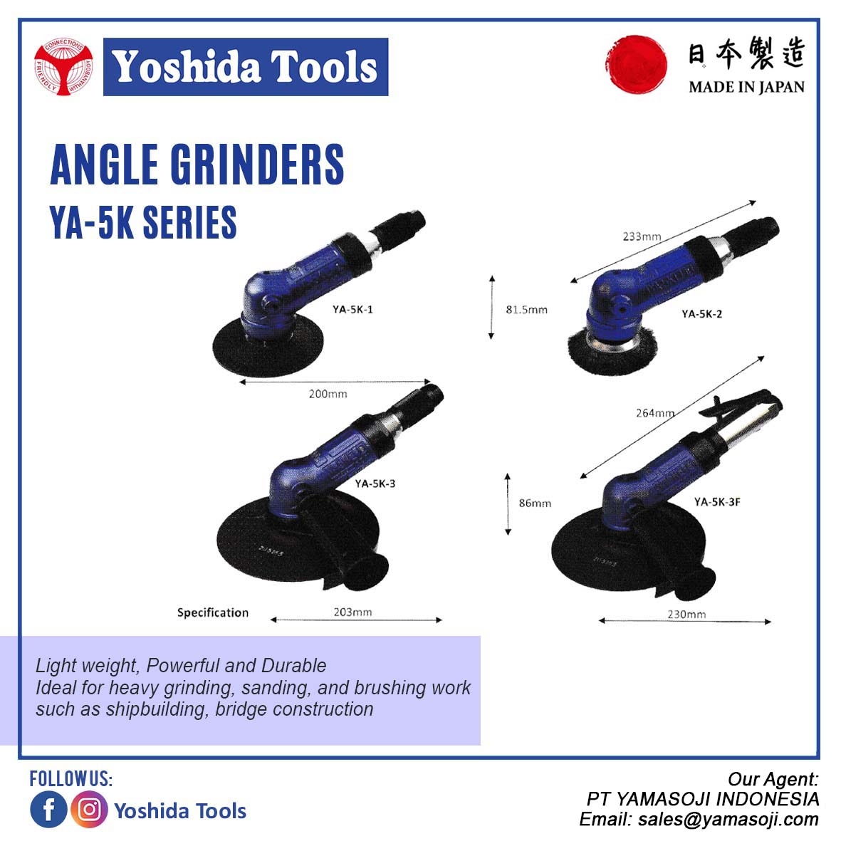 ANGLE GRINDER YA-5K SERIES